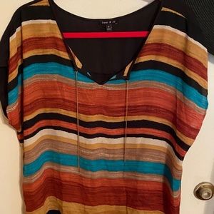Multicolor front plain black back Blouse